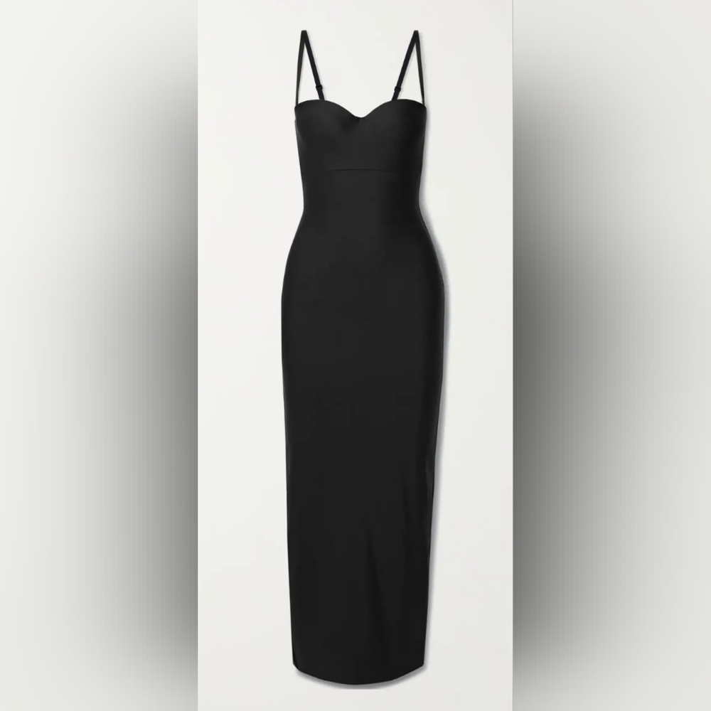SKIMS Black Strappy Maxi Dress